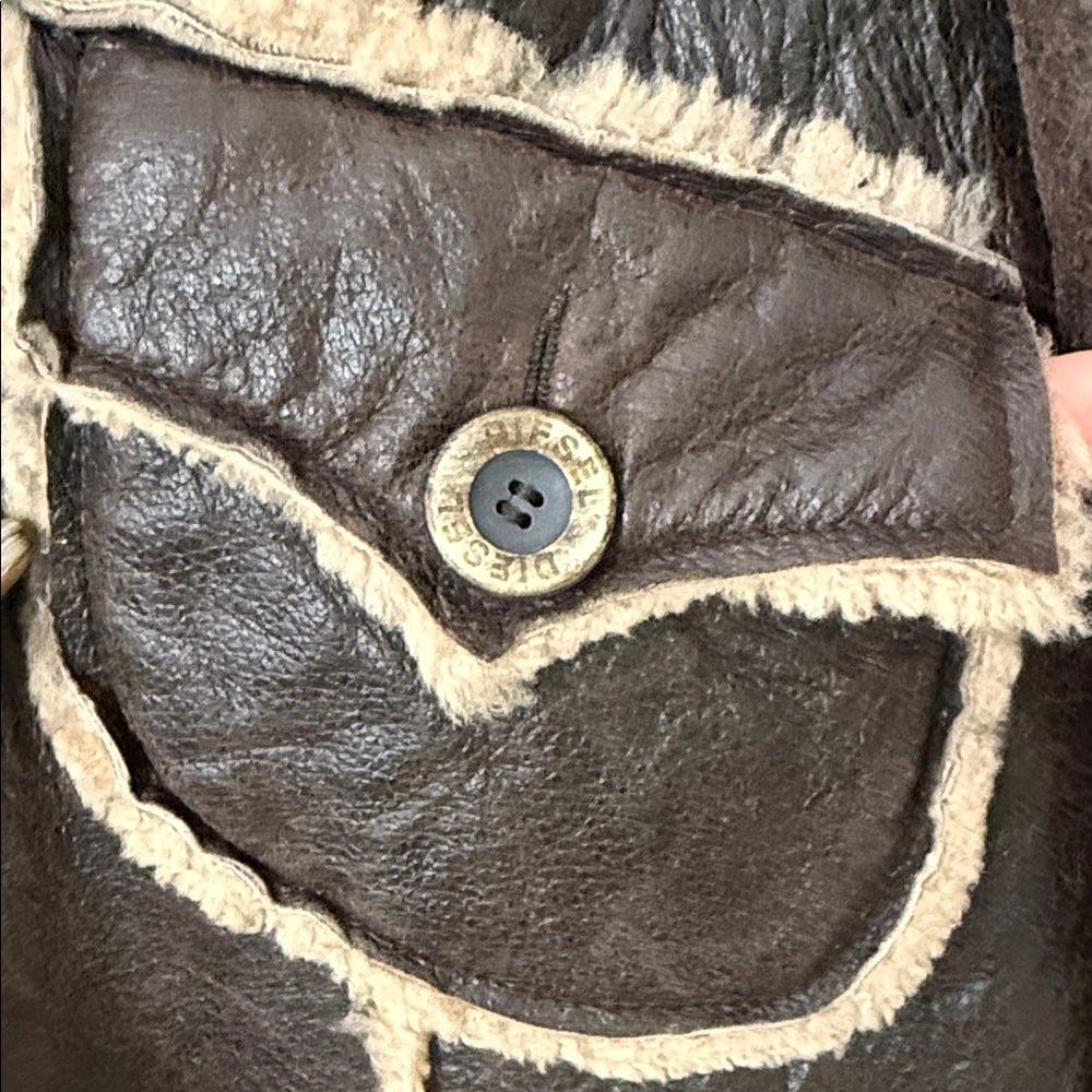 Diesel Women's Brown Teddy Jacket - Picture 5 of 8